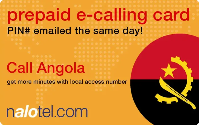 Nalotel Angola calling card for affordable international calling from USA and Canada