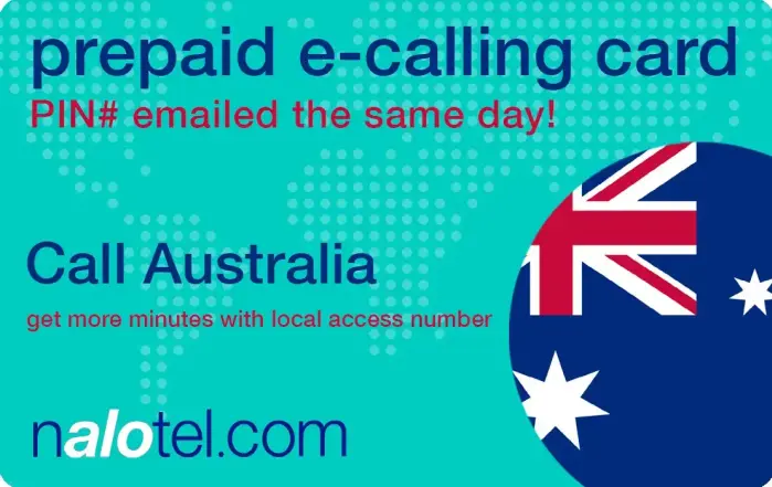 Nalotel Australia calling card for affordable international calling from USA and Canada