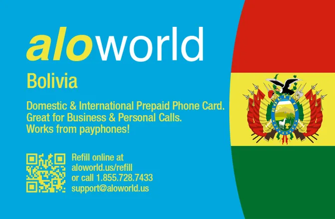 Call Bolivia from United States or Canada cheap and easy with a calling card.