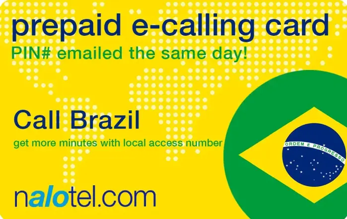 Nalotel Brazil calling card for affordable international calling from USA and Canada