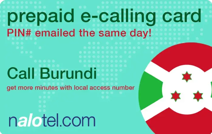 Nalotel Burundi calling card for affordable international calling from USA and Canada
