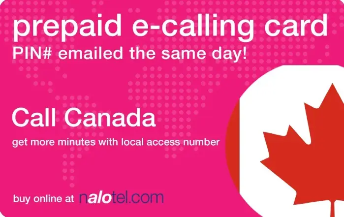Nalotel Canada calling card for affordable international calling from USA and Canada