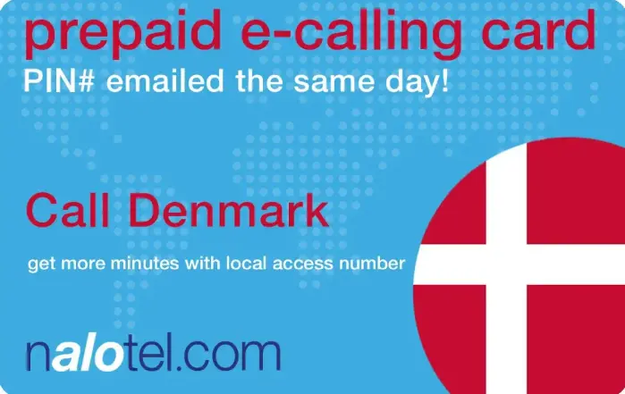 Nalotel Denmark calling card for affordable international calls from USA and Canada
