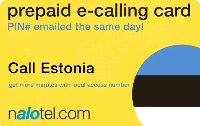 Nalotel Estonia calling card for affordable international calls from USA and Canada