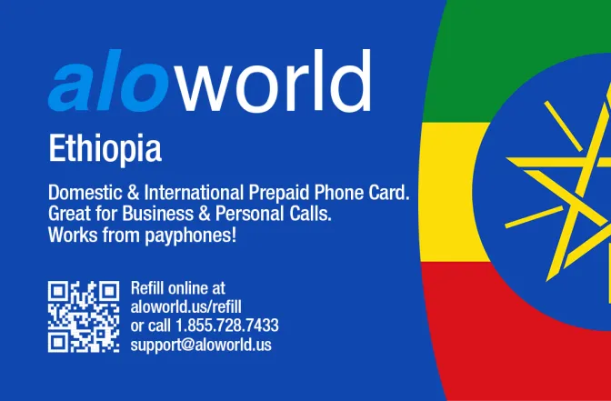 Call Ethiopia from United States or Canada cheap and easy with a calling card.