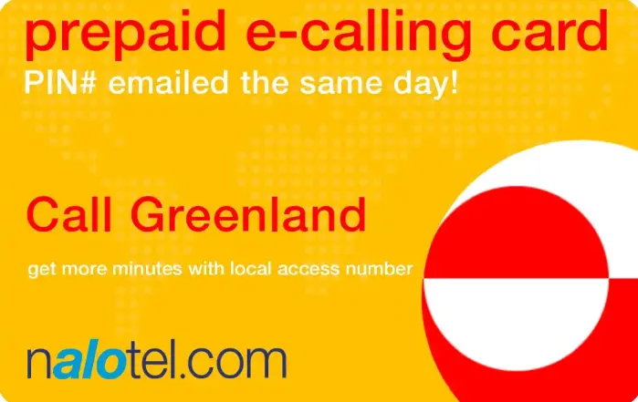 Nalotel Greenland calling card for affordable international calls from USA and Canada