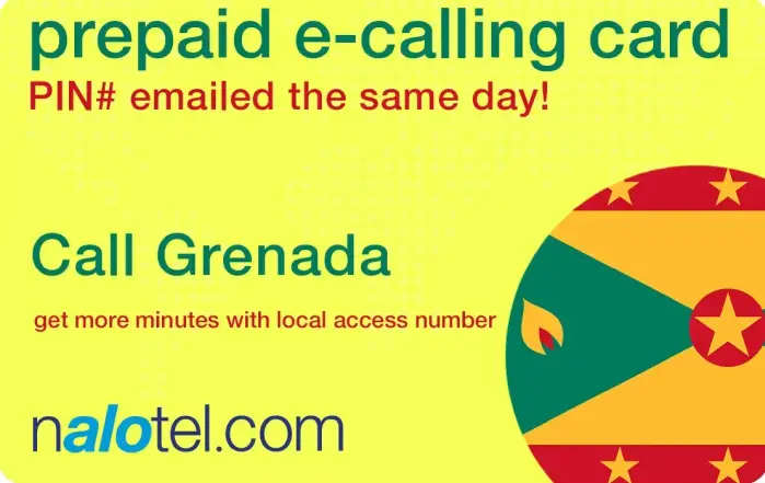 Nalotel Grenada calling card for affordable international calls from USA and Canada