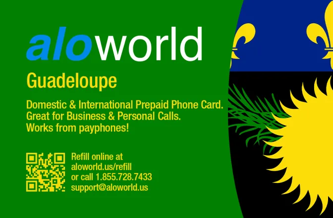 Call Guadeloupe from United States or Canada cheap and easy with a calling card.