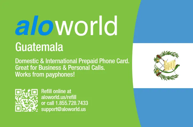 Call Guatemala from United States or Canada cheap and easy with a calling card.