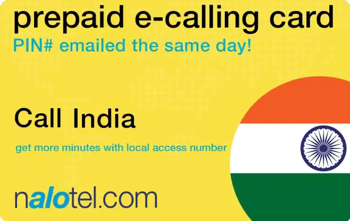 Nalotel India calling card for affordable international calls from USA and Canada