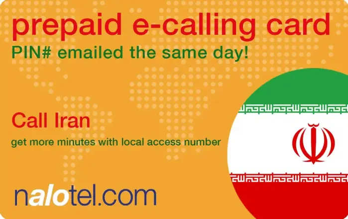 Nalotel Iran calling card for affordable international calls from USA and Canada