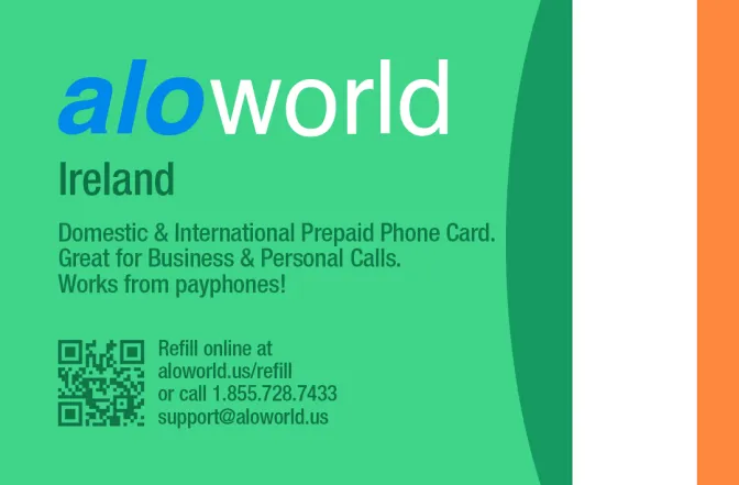 Call Ireland from United States or Canada cheap and easy with a calling card.