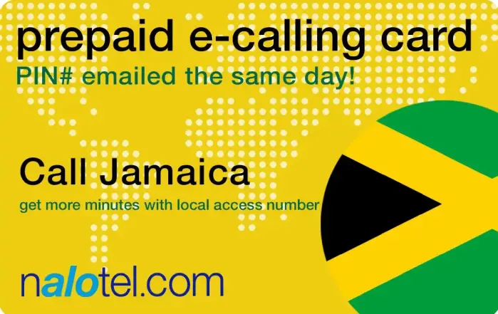Nalotel Jamaica calling card for affordable international calls from USA and Canada