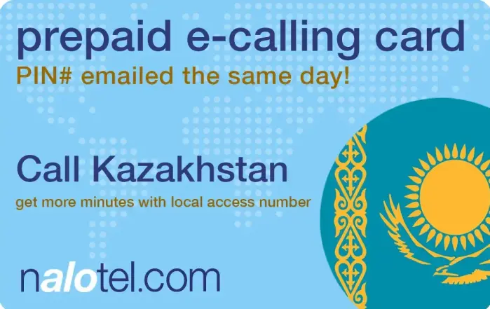 Nalotel Kazakhstan calling card for affordable international calls from USA and Canada