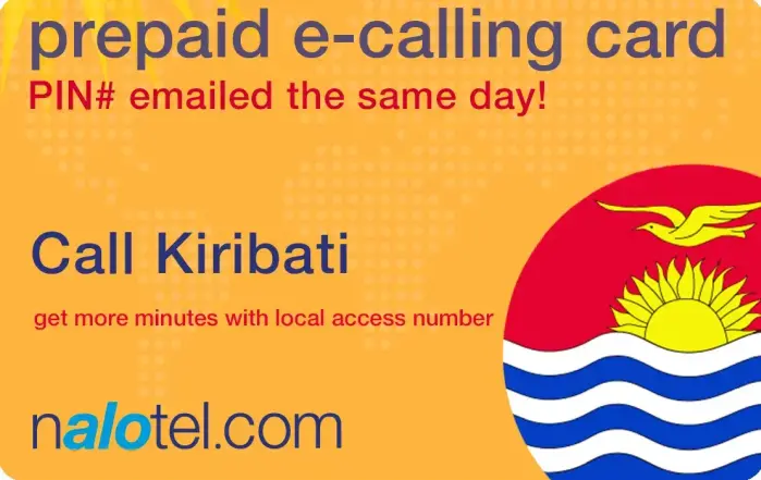 Nalotel Kiribati calling card for affordable international calls from USA and Canada