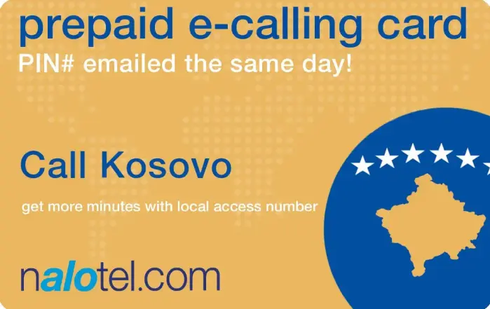 Nalotel Kosovo calling card for affordable international calls from USA and Canada