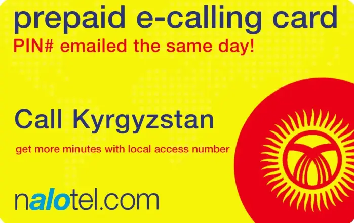 Nalotel Kyrgyzstan calling card for affordable international calls from USA and Canada