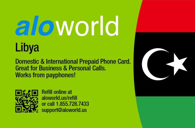 Call Libya from United States or Canada cheap and easy with a calling card.