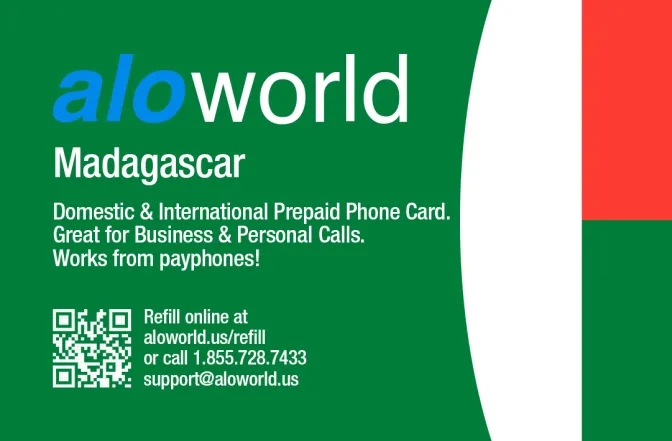 Call Madagascar from United States or Canada cheap and easy with a calling card.