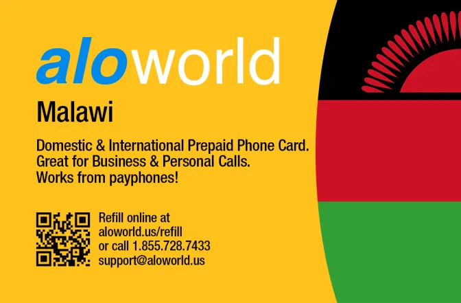 Call Malawi from United States or Canada cheap and easy with a calling card.