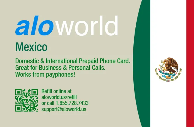 Call Mexico from United States or Canada cheap and easy with a calling card.