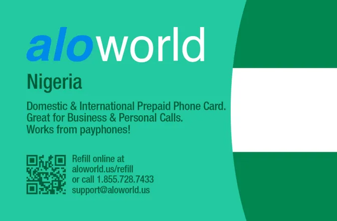 Call Nigeria from United States or Canada cheap and easy with a calling card.