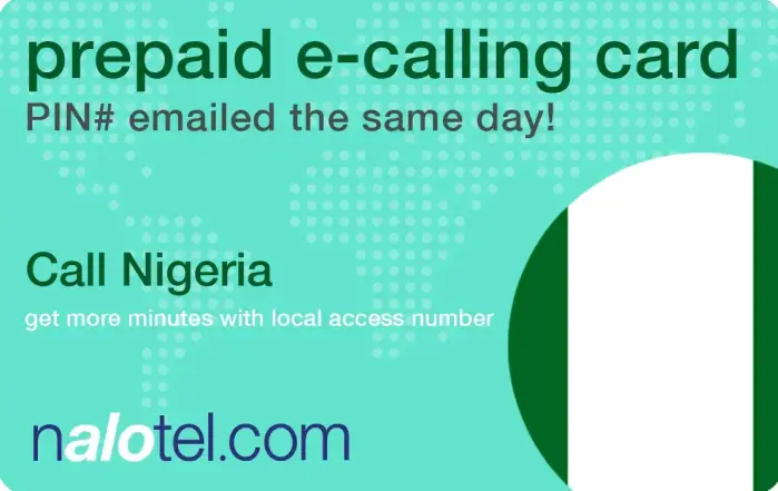 Nalotel Nigeria calling card for affordable international calls from USA and Canada