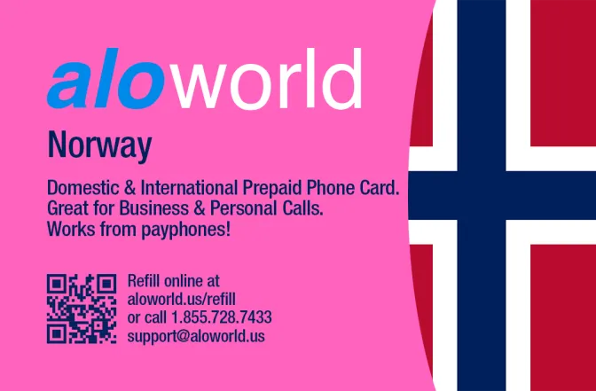 Call Norway from United States or Canada cheap and easy with a calling card.