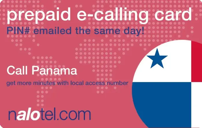 Nalotel Panama calling card for affordable international calls from USA and Canada