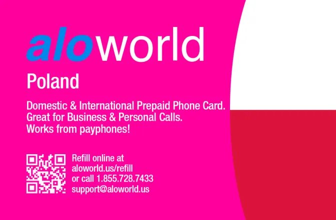 Call Poland from United States or Canada cheap and easy with a calling card.