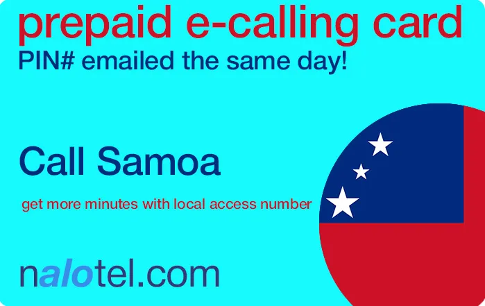 Nalotel Samoa calling card for affordable international calls from USA and Canada