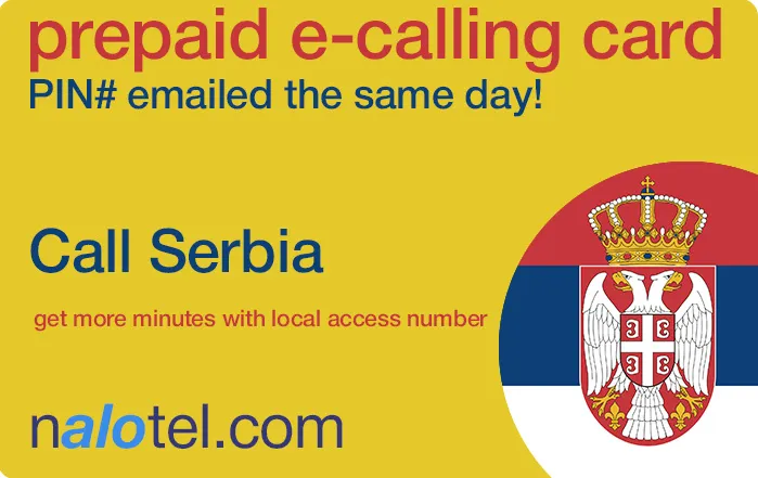 Nalotel Serbia calling card for affordable international calls from USA and Canada