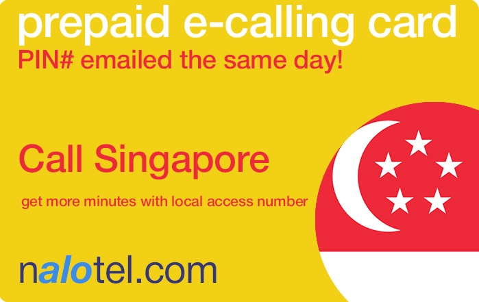 Nalotel Singapore calling card for affordable international calls from USA and Canada