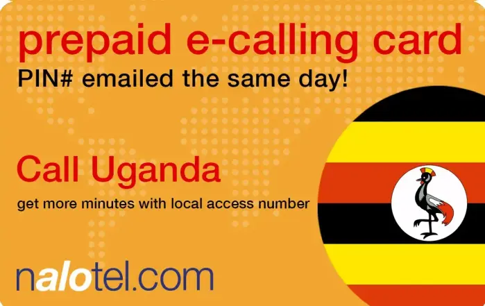Nalotel Uganda calling card for affordable international calls from USA and Canada