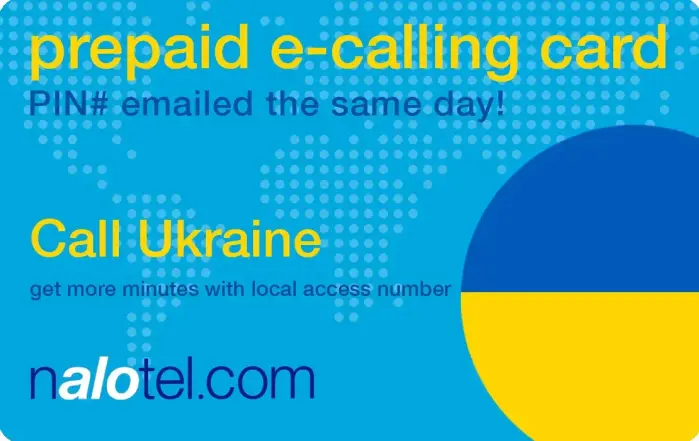 Nalotel Ukraine calling card for affordable international calls from USA and Canada