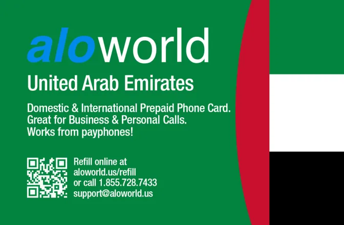 Call United Arab Emirates from United States or Canada cheap and easy with a calling card.