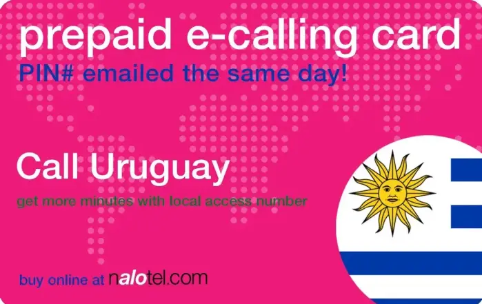 Nalotel Uruguay calling card for affordable international calls from USA and Canada