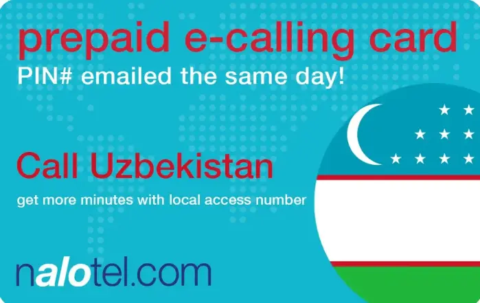 Nalotel Uzbekistan calling card for affordable international calling from USA and Canada