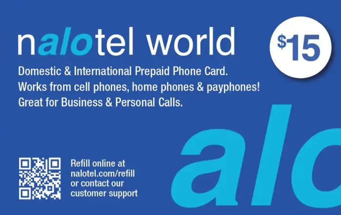 Nalotel World  15 calling card for affordable international calling from USA and Canada