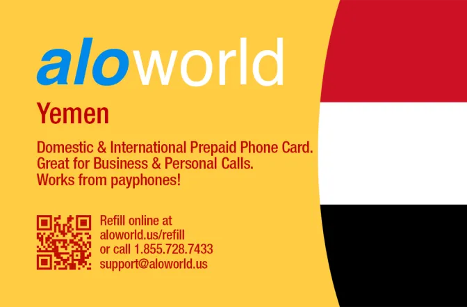 Call Yemen from United States or Canada cheap and easy with a calling card.