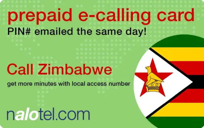 Nalotel Zimbabwe calling card for affordable international calls from USA and Canada